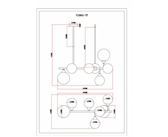 Светильник подвесной Moderli V10841-7P Molecule, изображение 7 | Интернет магазин мебели и декора LifeDekor