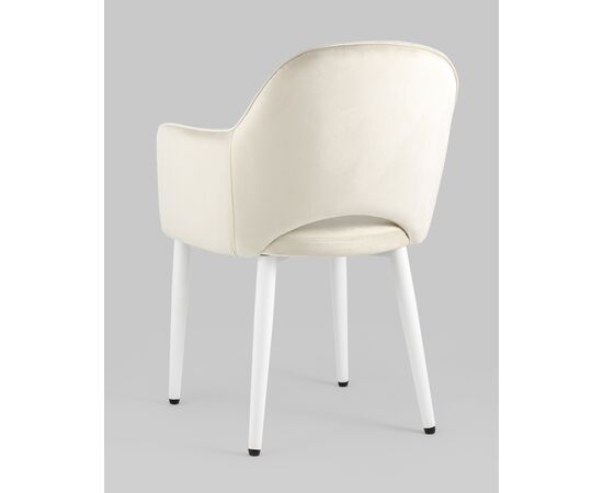 Стул Венера велюр кремовый ножки белые 2 шт, изображение 6 | Интернет магазин мебели и декора LifeDekor