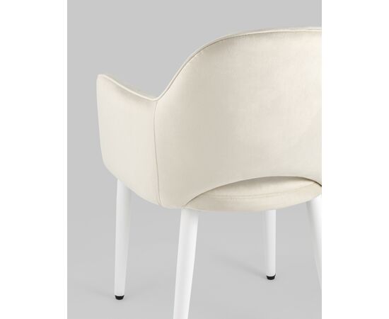Стул Венера велюр кремовый ножки белые 2 шт, изображение 7 | Интернет магазин мебели и декора LifeDekor