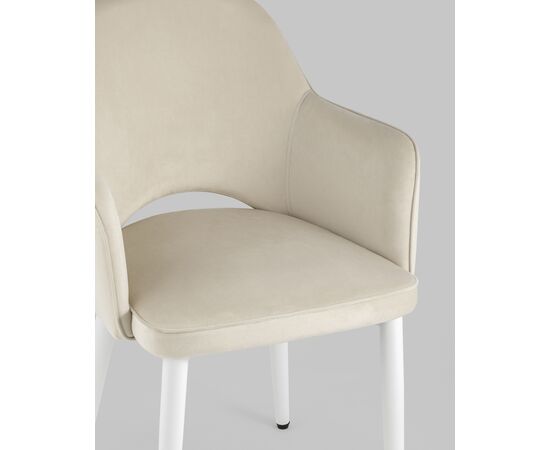 Стул Венера велюр кремовый ножки белые 2 шт, изображение 8 | Интернет магазин мебели и декора LifeDekor