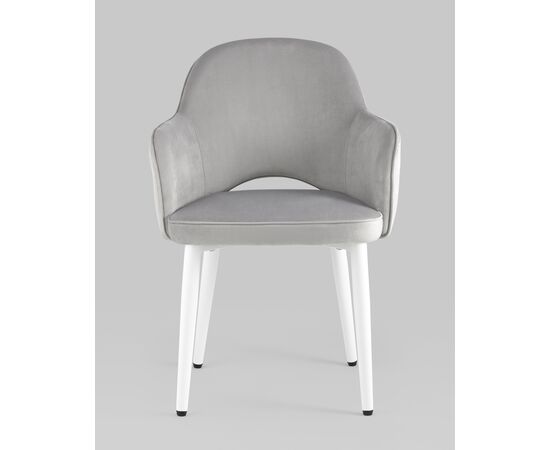 Стул Венера велюр серый ножки белые, изображение 5 | Интернет магазин мебели и декора LifeDekor