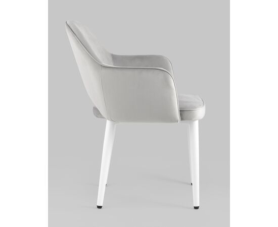 Стул Венера велюр серебристый ножки белые 2 шт, изображение 4 | Интернет магазин мебели и декора LifeDekor