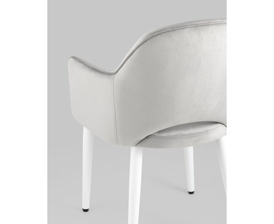 Стул Венера велюр серый ножки белые, изображение 9 | Интернет магазин мебели и декора LifeDekor