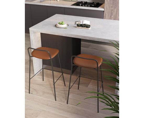 Стул барный Mantis экокожа коричневый, изображение 49 | Интернет магазин мебели и декора LifeDekor
