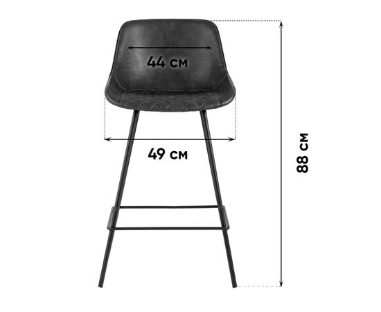 Стул барный TEXAS экокожа серый, изображение 49 | Интернет магазин мебели и декора LifeDekor