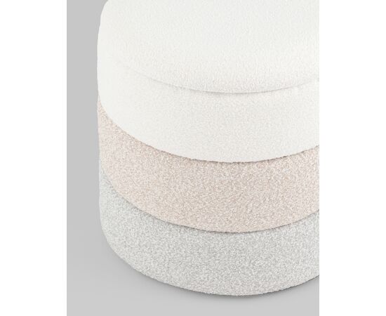 Пуф с ящиком Hive S букле бежевый, изображение 3 | Интернет магазин мебели и декора LifeDekor