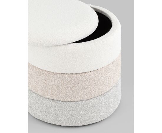 Пуф с ящиком Hive S букле бежевый, изображение 5 | Интернет магазин мебели и декора LifeDekor