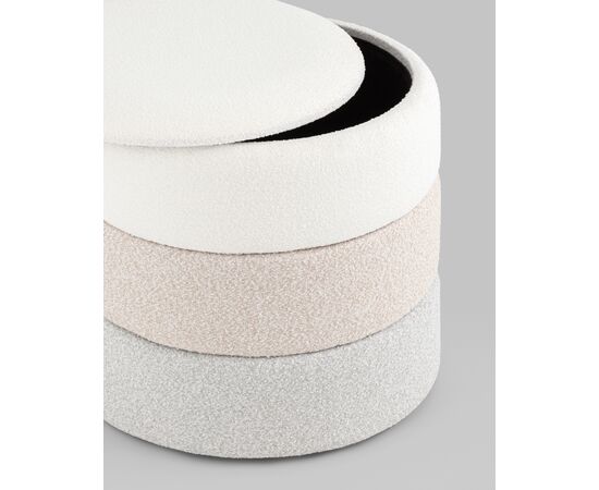 Пуф с ящиком Hive XS букле бежевый, изображение 6 | Интернет магазин мебели и декора LifeDekor