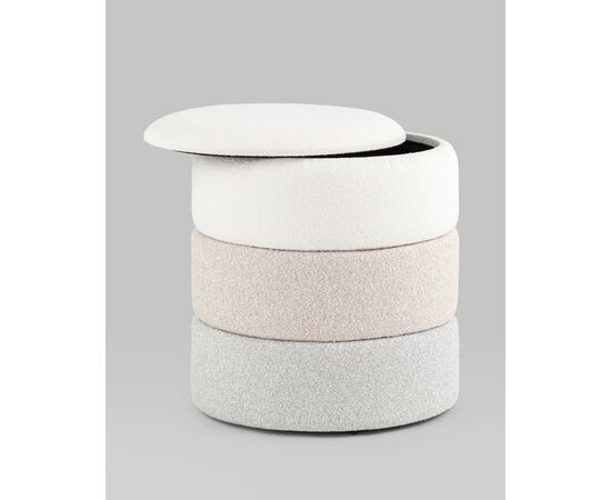 Пуф с ящиком Hive XS букле бежевый, изображение 3 | Интернет магазин мебели и декора LifeDekor