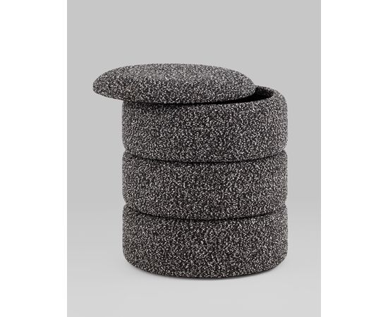 Пуф с ящиком Hive XS букле черный меланж, изображение 3 | Интернет магазин мебели и декора LifeDekor