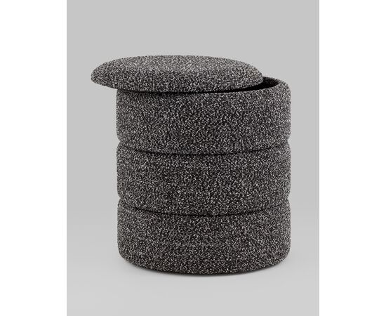 Пуф с ящиком Hive S букле черный меланж, изображение 7 | Интернет магазин мебели и декора LifeDekor