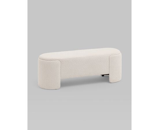 Банкетка Taks букле белый, изображение 2 | Интернет магазин мебели и декора LifeDekor