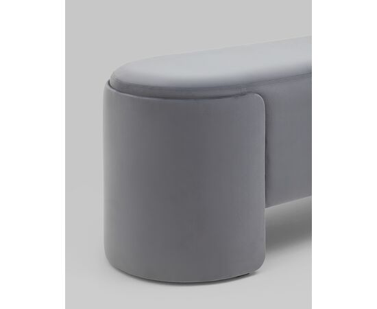 Банкетка Taks велюр серый, изображение 4 | Интернет магазин мебели и декора LifeDekor