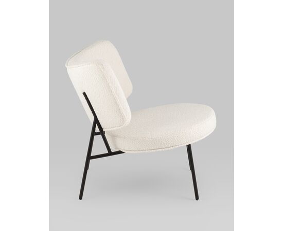 Кресло District Lounge букле белый, изображение 2 | Интернет магазин мебели и декора LifeDekor