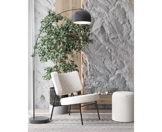 Кресло District Lounge букле белый, изображение 3 | Интернет магазин мебели и декора LifeDekor