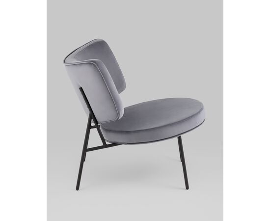 Кресло District Lounge велюр серый, изображение 2 | Интернет магазин мебели и декора LifeDekor