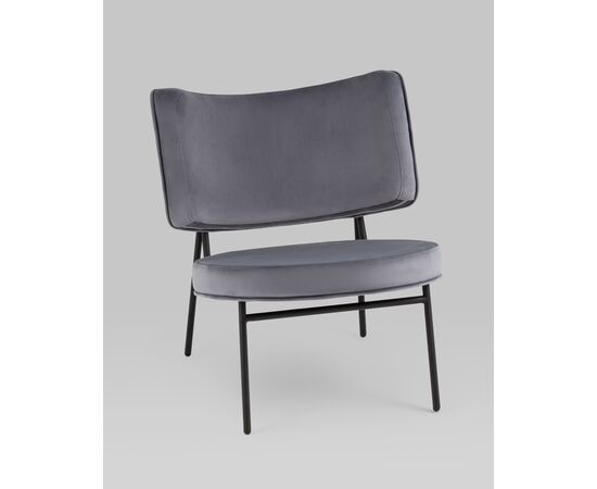 Кресло District Lounge велюр серый, изображение 5 | Интернет магазин мебели и декора LifeDekor