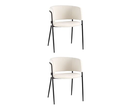 Стул Нэлли ткань букле белый 2 шт. | Интернет магазин мебели и декора LifeDekor