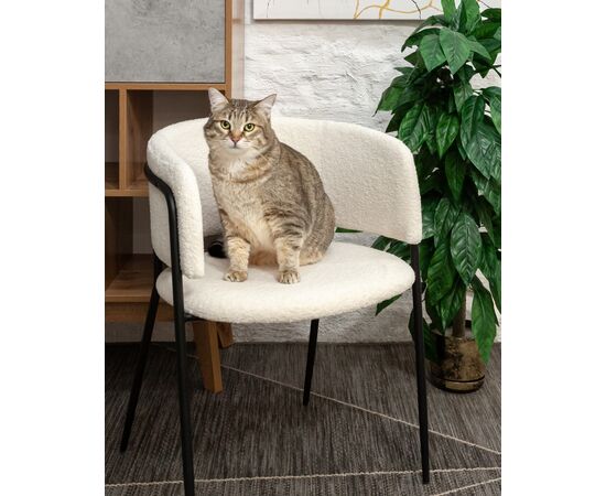 Стул Нэлли ткань букле белый 2 шт., изображение 10 | Интернет магазин мебели и декора LifeDekor