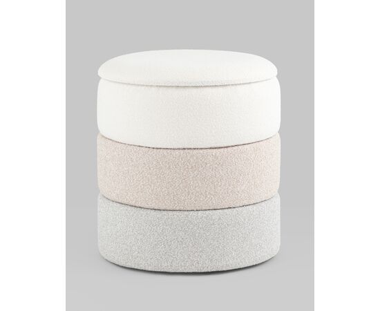 Пуф с ящиком Hive S букле бежевый, изображение 2 | Интернет магазин мебели и декора LifeDekor