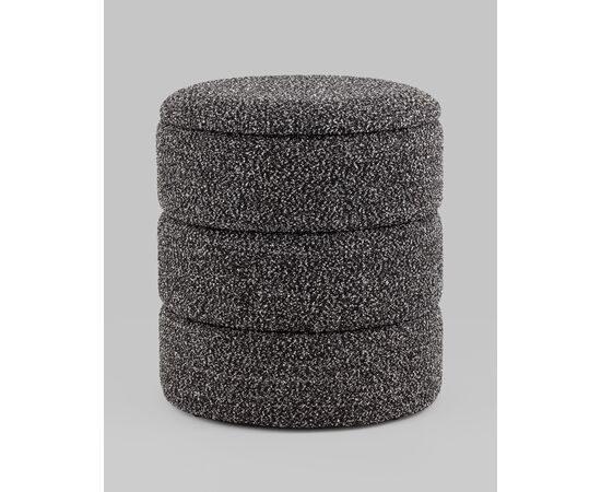 Пуф с ящиком Hive S букле черный меланж, изображение 2 | Интернет магазин мебели и декора LifeDekor