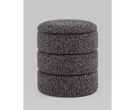 Пуф с ящиком Hive XS букле черный меланж, изображение 2 | Интернет магазин мебели и декора LifeDekor