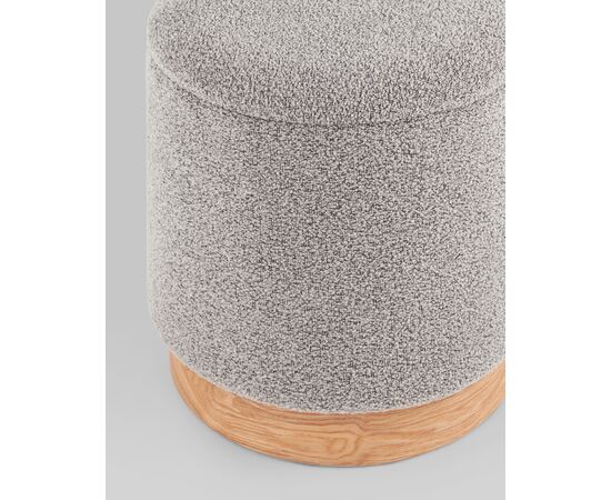 Пуф с ящиком Холли S букле серый, изображение 6 | Интернет магазин мебели и декора LifeDekor