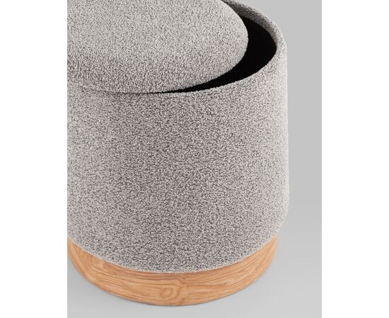 Пуф с ящиком Холли S букле серый, изображение 3 | Интернет магазин мебели и декора LifeDekor