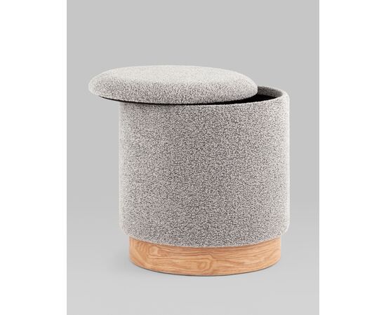 Пуф с ящиком Холли S букле серый, изображение 4 | Интернет магазин мебели и декора LifeDekor