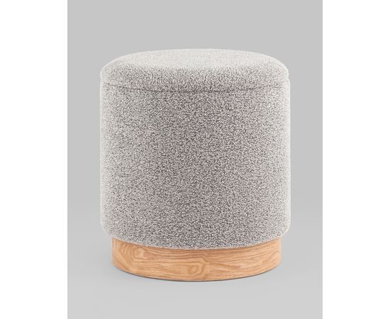 Пуф с ящиком Холли S букле серый, изображение 2 | Интернет магазин мебели и декора LifeDekor
