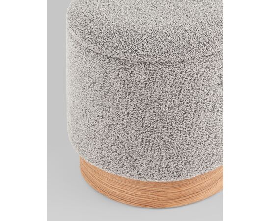 Пуф с ящиком Холли XS букле серый, изображение 3 | Интернет магазин мебели и декора LifeDekor