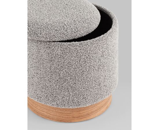 Пуф с ящиком Холли XS букле серый, изображение 4 | Интернет магазин мебели и декора LifeDekor