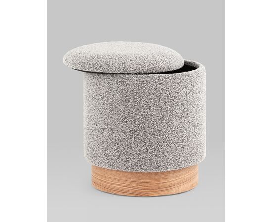 Пуф с ящиком Холли XS букле серый, изображение 5 | Интернет магазин мебели и декора LifeDekor