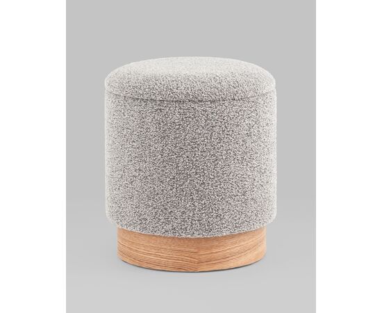 Пуф с ящиком Холли XS букле серый, изображение 2 | Интернет магазин мебели и декора LifeDekor