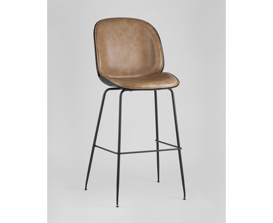 Стул барный Beetle PU со спинкой бежевый 2 шт, изображение 2 | Интернет магазин мебели и декора LifeDekor