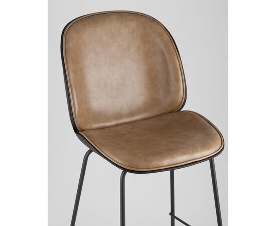 Стул барный Beetle PU со спинкой бежевый 2 шт, изображение 8 | Интернет магазин мебели и декора LifeDekor