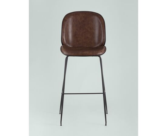 Стул барный Beetle PU со спинкой коричневый 2 шт, изображение 3 | Интернет магазин мебели и декора LifeDekor