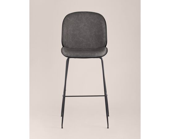 Стул барный Beetle PU со спинкой серый 2 шт, изображение 3 | Интернет магазин мебели и декора LifeDekor