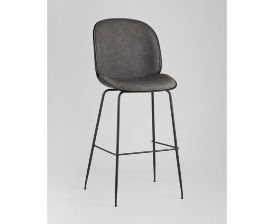 Стул барный Beetle PU со спинкой серый 2 шт, изображение 2 | Интернет магазин мебели и декора LifeDekor