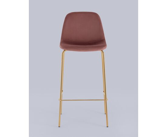 Стул барный Валенсия SN велюр пыльно-розовый золотые ножки 2 шт, изображение 3 | Интернет магазин мебели и декора LifeDekor