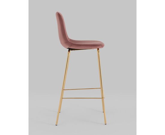 Стул барный Валенсия SN велюр пыльно-розовый золотые ножки 2 шт, изображение 4 | Интернет магазин мебели и декора LifeDekor