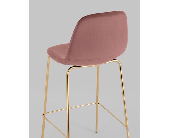 Стул барный Валенсия SN велюр пыльно-розовый золотые ножки 2 шт, изображение 7 | Интернет магазин мебели и декора LifeDekor