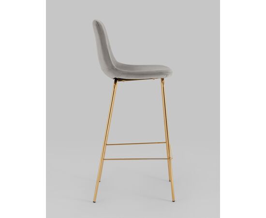 Стул барный Валенсия SN велюр серый золотые ножки 2 шт, изображение 4 | Интернет магазин мебели и декора LifeDekor