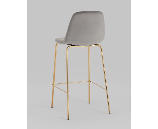 Стул барный Валенсия SN велюр серый золотые ножки 2 шт, изображение 6 | Интернет магазин мебели и декора LifeDekor