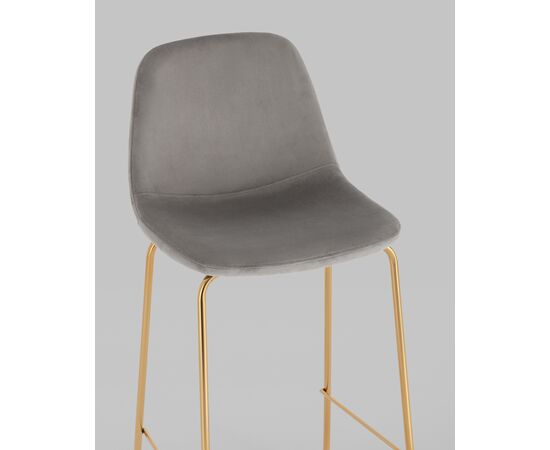 Стул барный Валенсия SN велюр серый золотые ножки 2 шт, изображение 8 | Интернет магазин мебели и декора LifeDekor