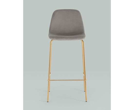 Стул барный Валенсия SN велюр серый золотые ножки 2 шт, изображение 3 | Интернет магазин мебели и декора LifeDekor