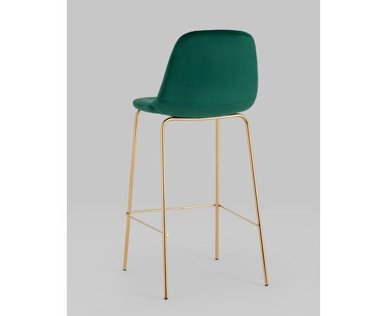 Стул барный Валенсия SN велюр зеленый золотые ножки 2 шт, изображение 6 | Интернет магазин мебели и декора LifeDekor