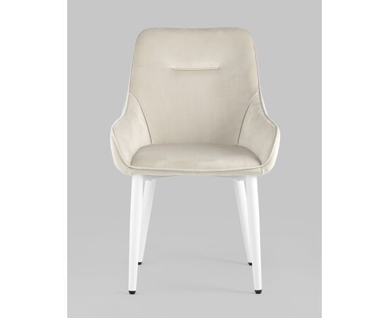 Стул Диана велюр кремовый ножки белые 4 шт, изображение 3 | Интернет магазин мебели и декора LifeDekor