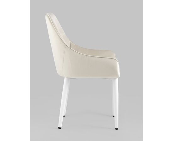 Стул Диана велюр кремовый ножки белые 4 шт, изображение 4 | Интернет магазин мебели и декора LifeDekor