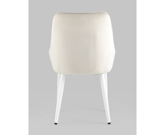 Стул Диана велюр кремовый ножки белые 4 шт, изображение 5 | Интернет магазин мебели и декора LifeDekor